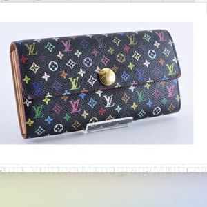 Rare  Louis Vuitton Limited Edition Takashi Murakami Sarah Wallet Multicolor